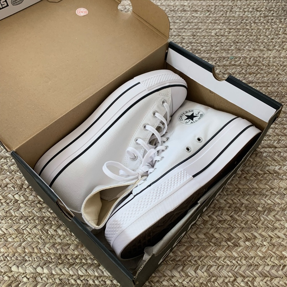 White Chuck Taylor Platform High Top Sneakers